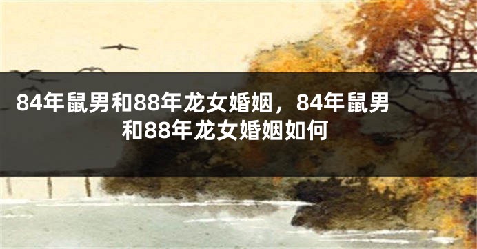 84年鼠男和88年龙女婚姻，84年鼠男和88年龙女婚姻如何