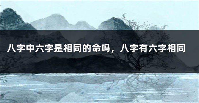 八字中六字是相同的命吗，八字有六字相同