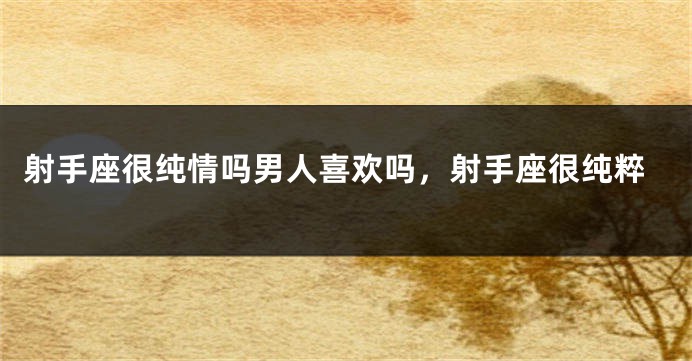 射手座很纯情吗男人喜欢吗，射手座很纯粹