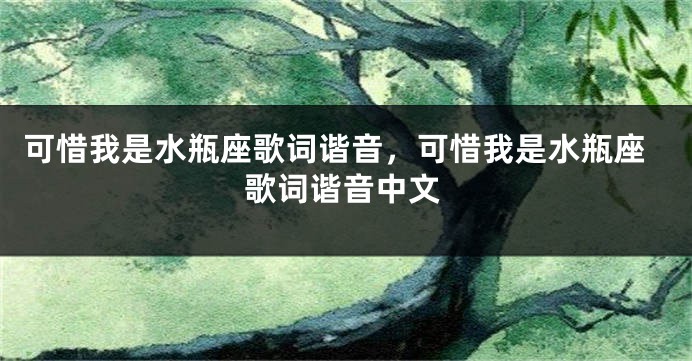 可惜我是水瓶座歌词谐音，可惜我是水瓶座歌词谐音中文