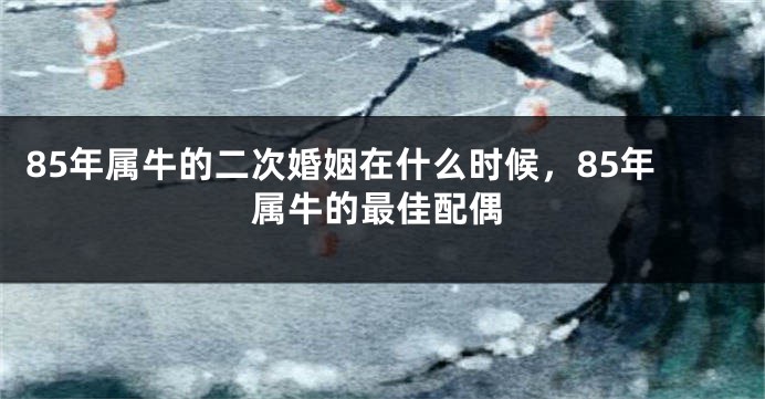 85年属牛的二次婚姻在什么时候，85年属牛的最佳配偶