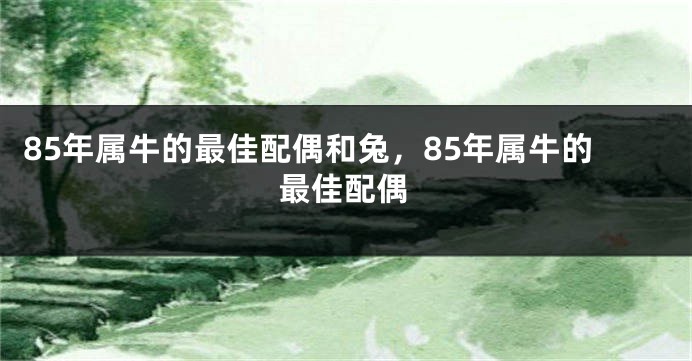 85年属牛的最佳配偶和兔，85年属牛的最佳配偶