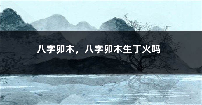 八字卯木,八字卯木生丁火吗