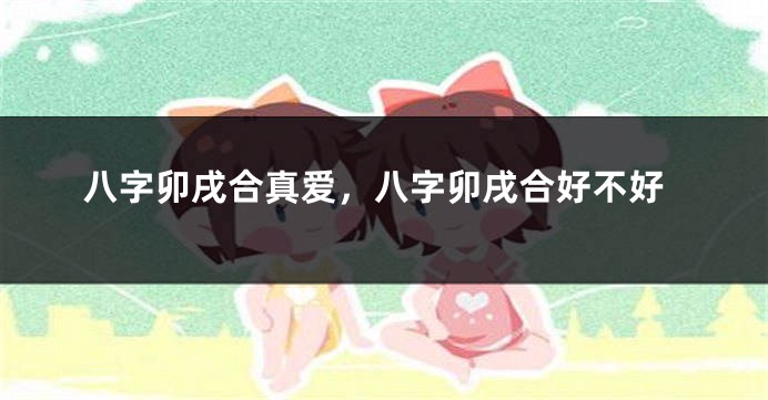 八字卯戌合真爱，八字卯戌合好不好